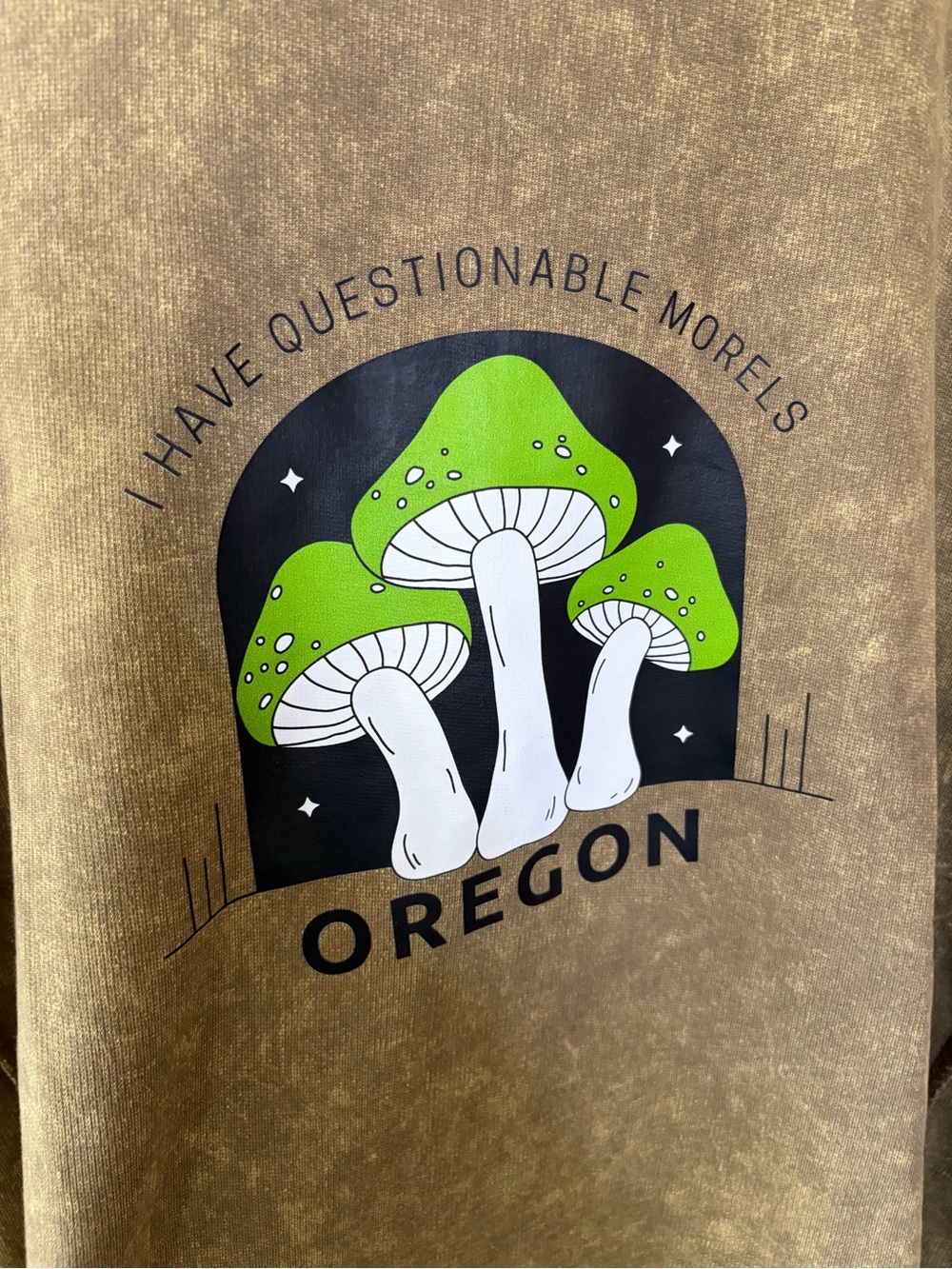 Mushroom graphic Zenana Outfitters Olive brown Crewneck Sweatshirt boho 2x 3x - Picture 2 of 5